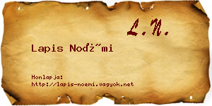 Lapis Noémi névjegykártya